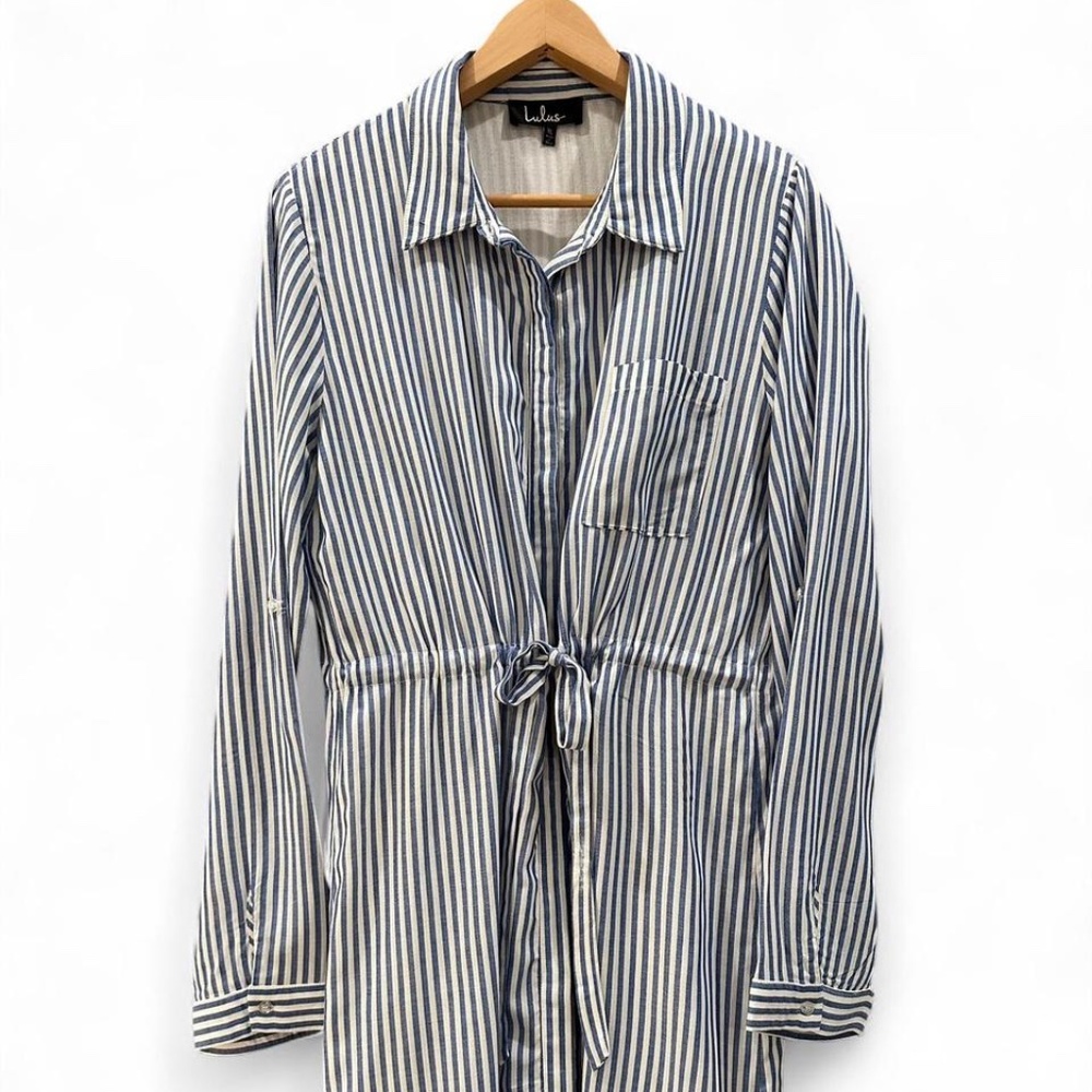 Lulu’s Blue and White Striped Dress